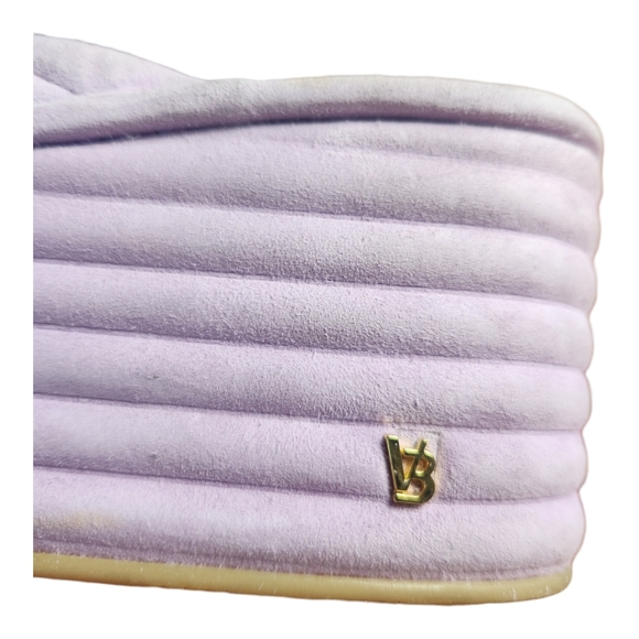 Veronica Beard Geno Lavender Suede Platform Sandals 90's Inspired Wedge Sz 10.5 - Picture 3 of 9